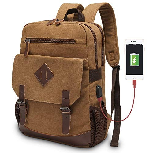 Modoker Mens Vintage Backpack for Men, Canvas Bookpack Fits Most