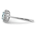 thumbnail image 4 of Sterling Silver Rhodium Aquamarine Diamond Ring, 4 of 6