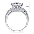thumbnail image 4 of BERRICLE Sterling Silver Cubic Zirconia CZ Fashion Ring for Women, Rhodium Plated Size 4.5, 4 of 9