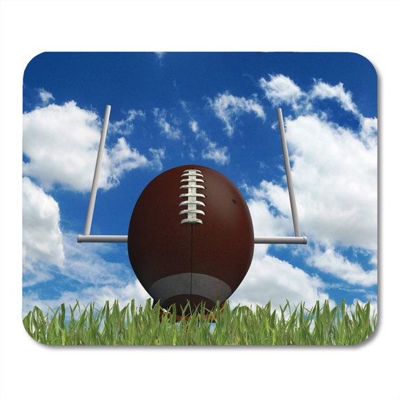 POGLIP School Brown Field Football Ball on Green Grass Red High American Mousepad Mouse Pad Mouse Mat 9x10 inch