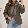 thumbnail image 5 of Alkepwun Detachable Hooded Jackets for Women Plaid Lining Inside Hood and Cuffs Zip Up Snap Button Loose Fit Casual Jacket with Pockets for Daily Wear Outdoor Activities, 5 of 7