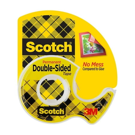 Scotch Double Sided Permanent Tape Dispenser, 0.5 in. x 400 in., 1 Dispenser