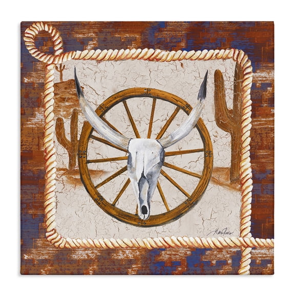 Stupell Industries Rustic Lodge Western Desert Wheel Canvas Art, 17 x 17, by Gina Ritter