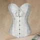 thumbnail image 5 of Vestido de 1800 para mujer, lencería con espalda floral, bustier, lencería para mujer con estampado floral Blanco XL, 5 of 9
