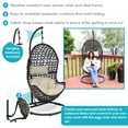 thumbnail image 3 of Sunnydaze Cordelia Resin Wicker Egg Hanging Chair with Cushions and Stand, Beige, 3 of 10