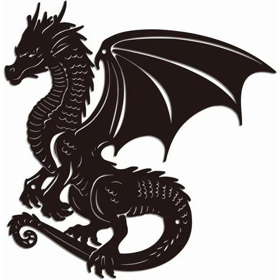 Black Dragon Metal Wall Art Decor Dragon Wall Art Sculpture Home Decoration Metal Animal Wall Silhouette Sculpture Decor for Living Room Bedroom Bathroom Indoor Outdoor Decor for DIY