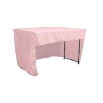 LA Linen Open Back Polyester Poplin Fitted tablecloth 48"L x 30"W x 30"H, Light Pink