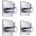 thumbnail image 1 of Ganchos adhesivos Ganchos de pared resistentes Ganchos impermeables de acero inoxidable para colgar abrigos 4 paquetes ER, 1 of 5