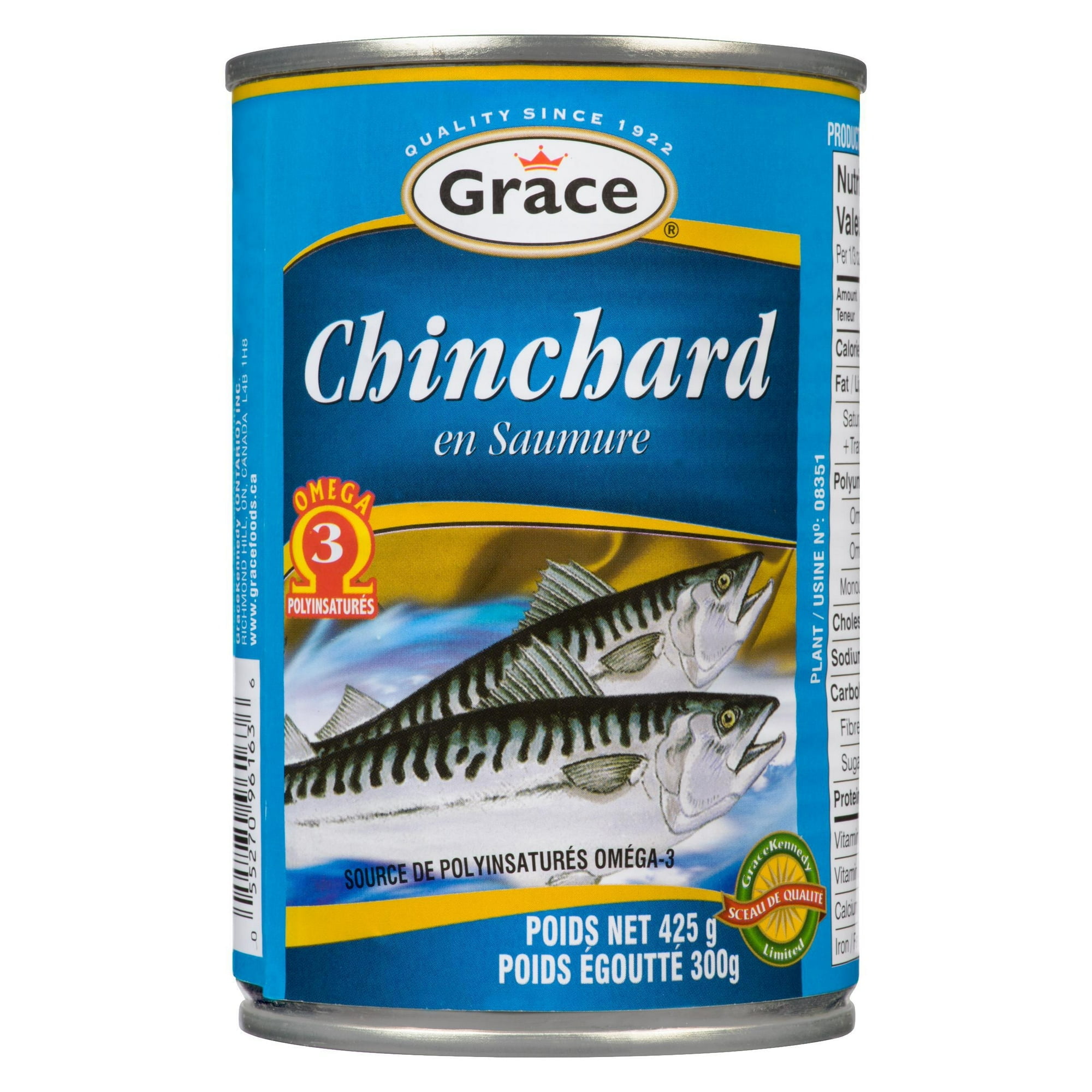 Grace Jack Mackerel in Brine, 443 g Can, Grace Jack Mackerel in Brine, 443 g Can