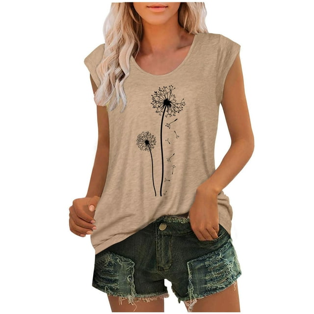 Birdeem Hauts à Manches Cap pour Femmes Débardeur d'Été T-Shirt Décontracté Basique Chemises Blouses Amples