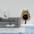 thumbnail image 2 of Estatua de niña, figura de mujer, reloj de pared decorativo de gato, reloj colgante de pared de madera, decoración moderna, material de resina acrílic, 2 of 8
