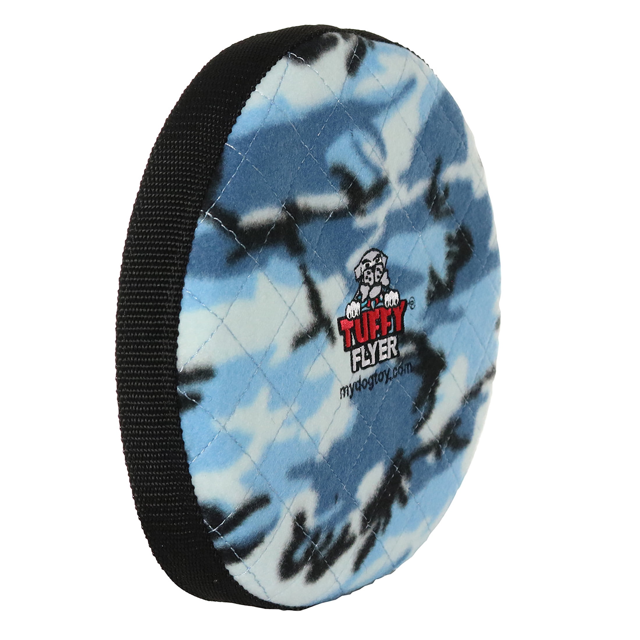 Tuffy Ultimate Flyer Camo Blue Durable Plush Squeaky Dog Toy