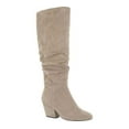 thumbnail image 2 of BELLA VITA Womens Beige Padded Zipper Accent Karen Ii Pointy Toe Block Heel Slouch Boot 12 W, 2 of 8