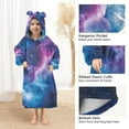thumbnail image 3 of FORMRS Wearable Blanket Hoodie with Sleeves for Kids Cozy Flannel Sweatshirt, Galaxy Pattern, 3 of 7