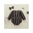 thumbnail image 2 of Liacowi Baby Girls 2Pcs Fall Outfits, Button Front Floral Romper with Headband, 2 of 9