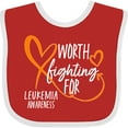 thumbnail image 3 of Inktastic Worth Fighting for Leukemia Awareness Orange Heart Boys or Girls Baby Bib, 3 of 4