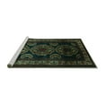 thumbnail image 2 of Ahgly Company Machine Washable Indoor Round Persian Turquoise Blue Traditional Area Rugs, 5' Round, 2 of 4