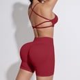 thumbnail image 4 of Women 2 Piece Workout Sets Hidden Scrunch Hip Lifting Seamless Leggings Long Sleeve Yoga Crop Tops Sports Bra Gym Clothes Sets Sports Bra Gym Clothes Sets (M,Wine), 4 of 5