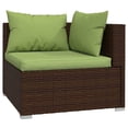 thumbnail image 3 of vidaXL 4 Piece Garden Lounge Set with Cushions Brown Poly Rattan, 3 of 5