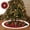C, variant on Jpxdew 90cm Christmas Tree Skirt with Festive Print, Felt-like Polyester Xmas Tree Mat with Snowflake Reindeer Plaid Design, Holiday Decor for Gift Display