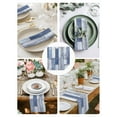 thumbnail image 4 of nqOlkjepod Blue Beige Wooden Cloth Napkins Set of 4 Reusable Dinner Napkins, Farmhouse Vintage Country Striped Cocktail Napkin Washable Table Napkins for Wedding/Holiday Party/Baby Shower 20"x20", 4 of 8