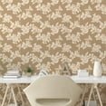 thumbnail image 2 of Ambesonne Flowers Vintage Peel & Stick Wallpaper for Home, Minimalist Floral, 13"x100", Eggshell Pastel Brown, 2 of 5