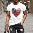 thumbnail image 2 of Mens Casual Manga Corta Botón Abajo Camisetas Estados Unidos Bandera Impresión Cuello Redondo Suéter Camiseta, Poliéster Casual Uso Diario para Hombres, 2 of 5