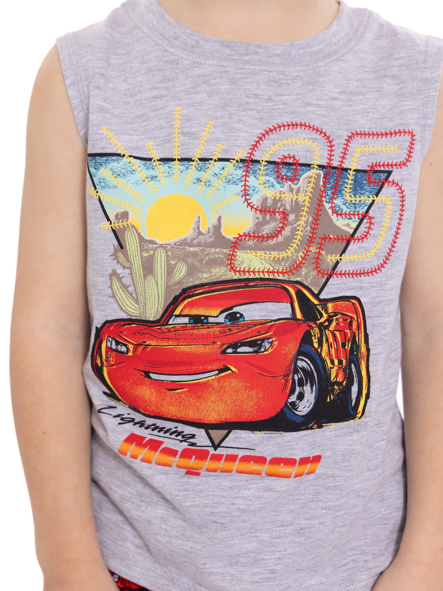 Disney Pixar Cars Toddler Boys Graphic Tank Top and Matching Allover Print Shorts Set, 2-Piece, Sizes 12M-5T