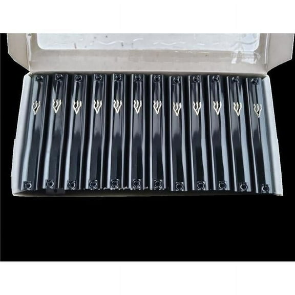 Nua 59741 7 cm Shin Plastic Mezuzah Cover, Black & Shin - Case of 36