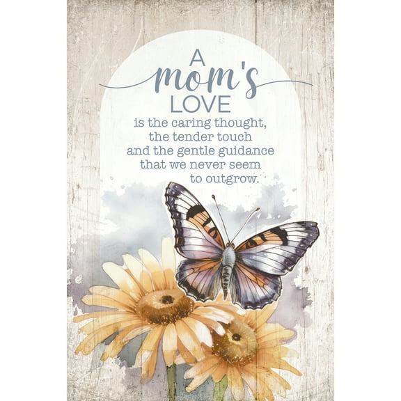 DEXSA A Mom's Love Wood Plaque with Easel and Hook Wall Tabletop Art - 4 inches x 6 inches