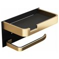 thumbnail image 1 of Elementos esenciales elegantes para el baño, moderno soporte para papel higiénico con estante para teléfono, aluminio de grado aeroespacial para resistencia al óxido, almacenamiento montado en la, 1 of 4