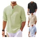 thumbnail image 3 of Camisa De Hombre De Manga Larga, Cuello Alto, Botón Abierto,, 3 of 3