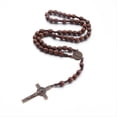 thumbnail image 3 of Collar de Rosario de Madera Hecho a Mano, Collares con Colgante CatóLico para Hombres y Mujeres, JoyeríA, OracióN Cristiana, Regalo Religioso, 3 of 5