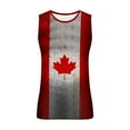 thumbnail image 3 of Wavsuf Men's Print Tank Top Sleeveless Casual Crew Neck Canada Day Maple Leaf Sports Red T-shirt Tank Size L, 3 of 4
