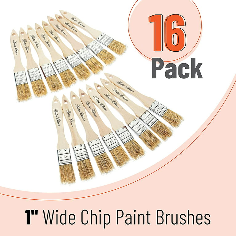 Bates- Chip Paint Brushes, 1-Inch, 16 Pack, Natural Bristle Painting  Brushes, 1 Inch Paint Brush 