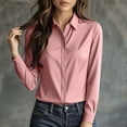 thumbnail image 6 of YTCAMLO Wrinkle Free Dress Shirts for Women, Classic Button Down HiddenButton Down Office Tops, Collared Comfy Cotton Tunic Blouses, 6 of 8