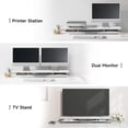 Acrylic Monitor Stand Riser, 42.5 Inches Dual Monitor Stand with Metal ...