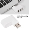 thumbnail image 1 of USB Hubs Ports USB 2.0 Mini Rotate Splitter Adapter Hub Slim Design Backward Compatible 3 Ports Black White, 1 of 7