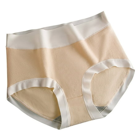 Bigersell Cotton No Show Underwear Women Clearance High Waisted Cotton Underwear Women Boyshort Thongs Panty Style P-1825 Cotton Plus Size Panties Lace Thong Briefs Mid Waist Women s Panties Beige XL
