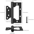 thumbnail image 2 of Paquete de 2, bisagras de puerta negras, 4 x 3 pulgadas, rodamiento de acero inoxidable, bisagra de puerta interior suave silenciosa con tornillos de montaje de bisagra, 2 of 5