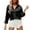 Black, variant on Women's Fashion Satin Solid V Neck Long Sleeve Blouse