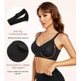 thumbnail image 4 of Exerin Women's Seamless Front Closure Bras No Underwire Comfort Posture Back Smoothing Brasieres(XL,Black), 4 of 6