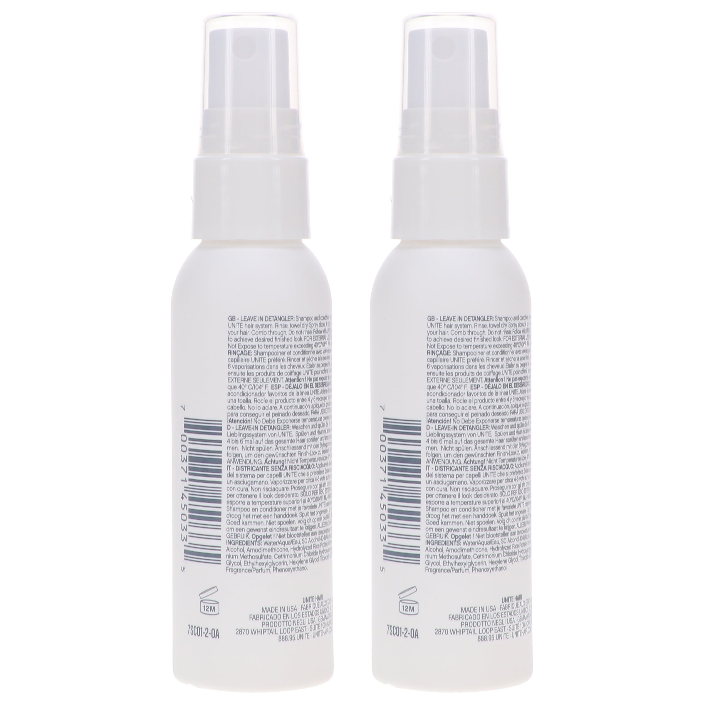 UNITE Hair 7 Seconds Condition Leave in Detangler 2 oz 2 Pack