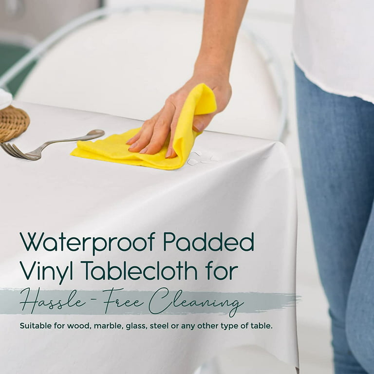 Premium Table Pad Protector by Tablecloths By Design - Waterproof Vinyl  Table Cover for Superior Protection from Spills, Scratches & Heat- Reusable