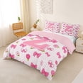 thumbnail image 2 of jejeloiu Bow tie Personalized Monogrammed Z Duvet Cover Set For Girls Gifts,Pink Floral Initial Print Bedding Full For Kids,Pink Reversible,3pcs(No Comforter), 2 of 6