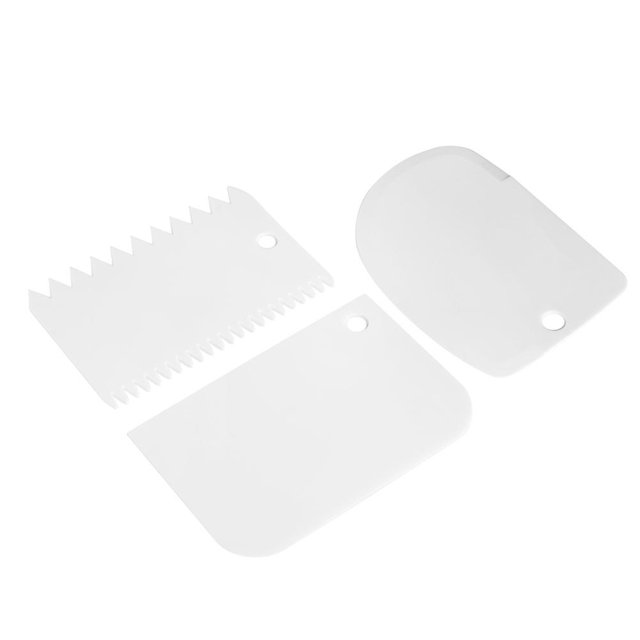 Espátula para Herramienta para Hornear Fondant Cortador Suave para Pasteles para (blanco) 3 Uds.