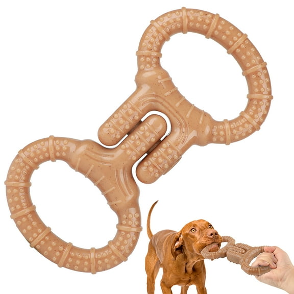 PcEoTllar Interactive Tough Dog Toy for Aggressive Chewers, Brown, Large