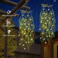 thumbnail image 5 of 2 Pack Solar Outdoor Garden Lights, Hanging Fake Willow Leaf with 66 LED Fairy Lights, Solar Powered Waterproof Artificial Plants, Outdoor Ornaments for Wedding, Patio, Yard, Porch, Courtyard, 5 of 9
