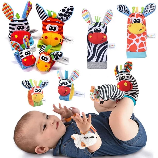 Juguetes de animales para bebés recién nacidos juegos de peluche calcetines de sonajero para bebés juguetes de muñeca hacer sonidos para bebés accesorios para bebés 0 6 12 meses