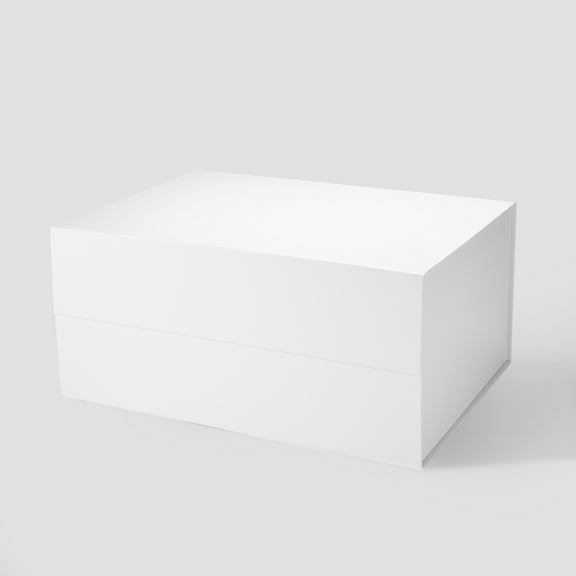 17.32"×12.6"×7.87" Geoto A3 Deep Size Luxury Rigid Foldable Magnetic Closure White Black Magnet Gift Packaging Boxes(White)